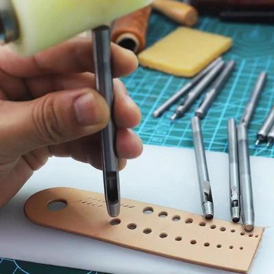10 peças/Conjuntos Perfurador de Couro Ferramenta DIY para Couro Perfurador de Cinto
