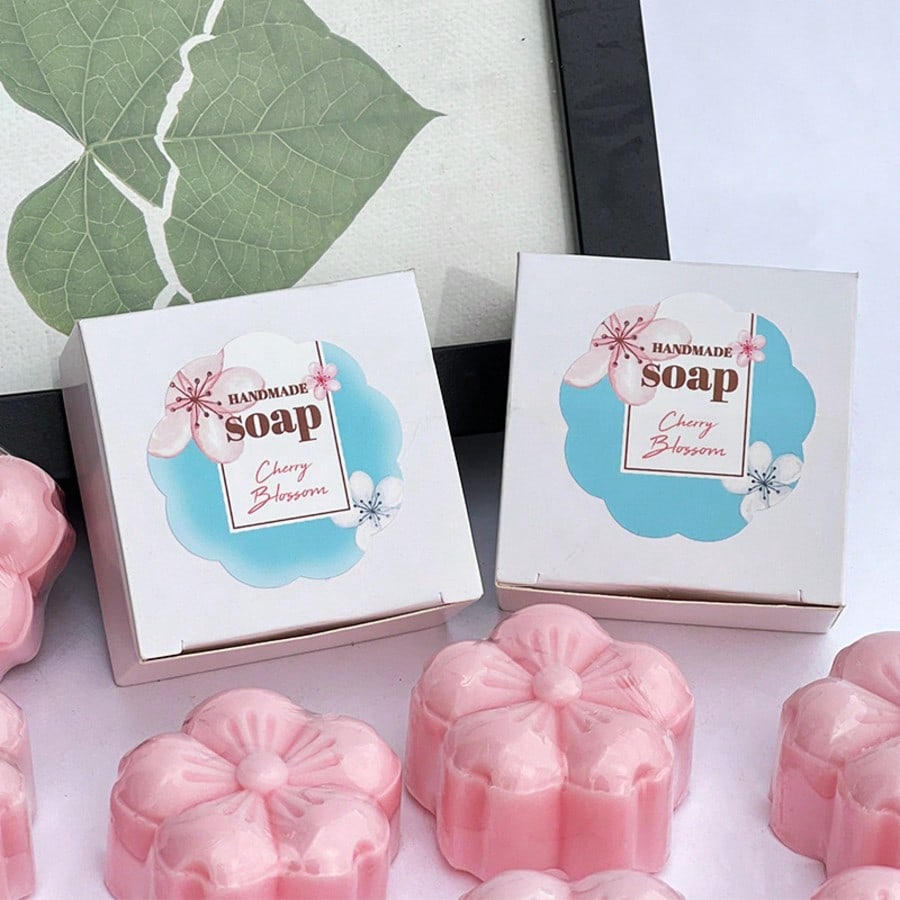 Handmade Sakura Perfume Soap with Cherry Blossom Extracts for Gentle Skin Care Long Lasting Fragrance Facial Body Hand Cleanser