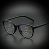 New Retro Blue Light Blocking Progressive Multifocal Large Frame Reading Glasses for Women