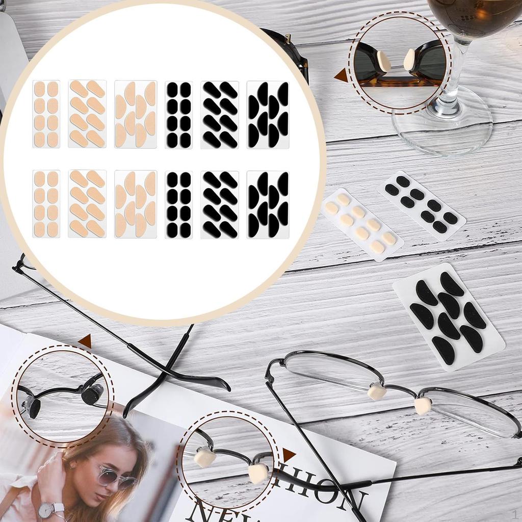 12 Stück Weichschaum Brillen Nasenpads Nasenpads Oval D-förmig Rutschfest Tragbar Universal Kissen