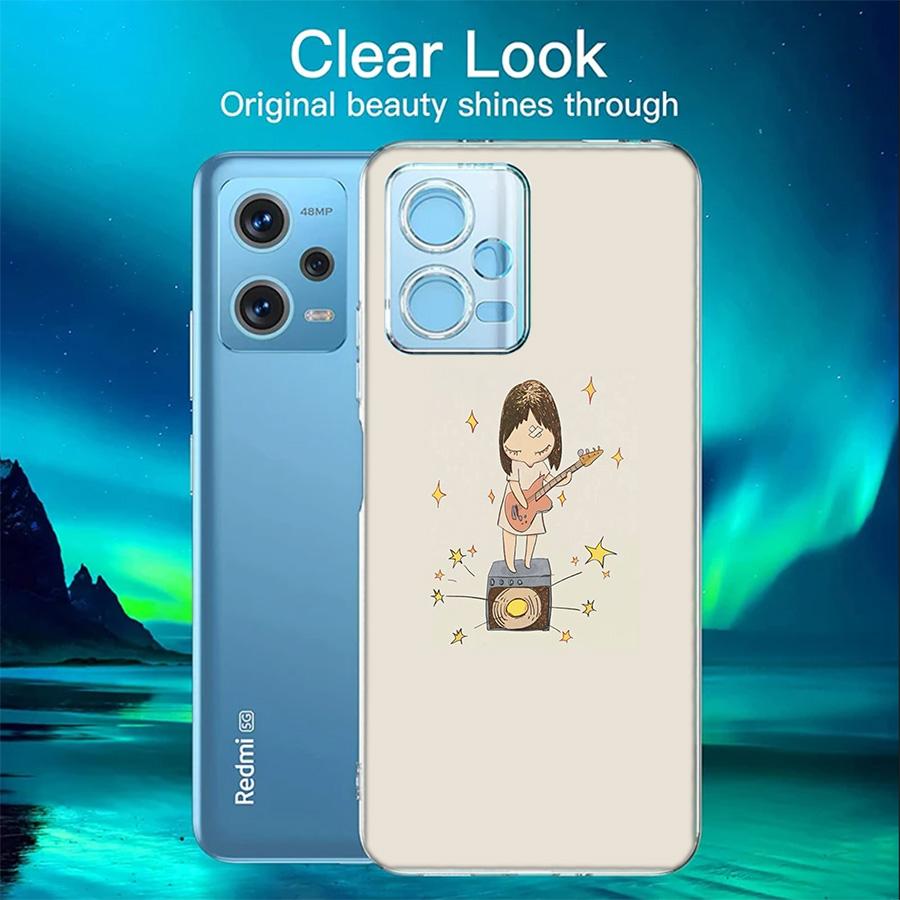 Cute Nara Yoshitomo Art Phone Case For Redmi 12 13C 12C 15C 9 10 10C Note 13 Pro Plus 14 15 Pro 9T 9C 9A TPU Soft Cover Clear Ce