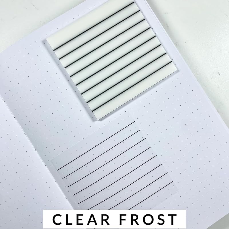 UCRAVO 50 Sheets Transparent Sticky Notes with Lines,1 Pad Lined Translucent Sticky Notes Lined Self Sticky Notes Waterp