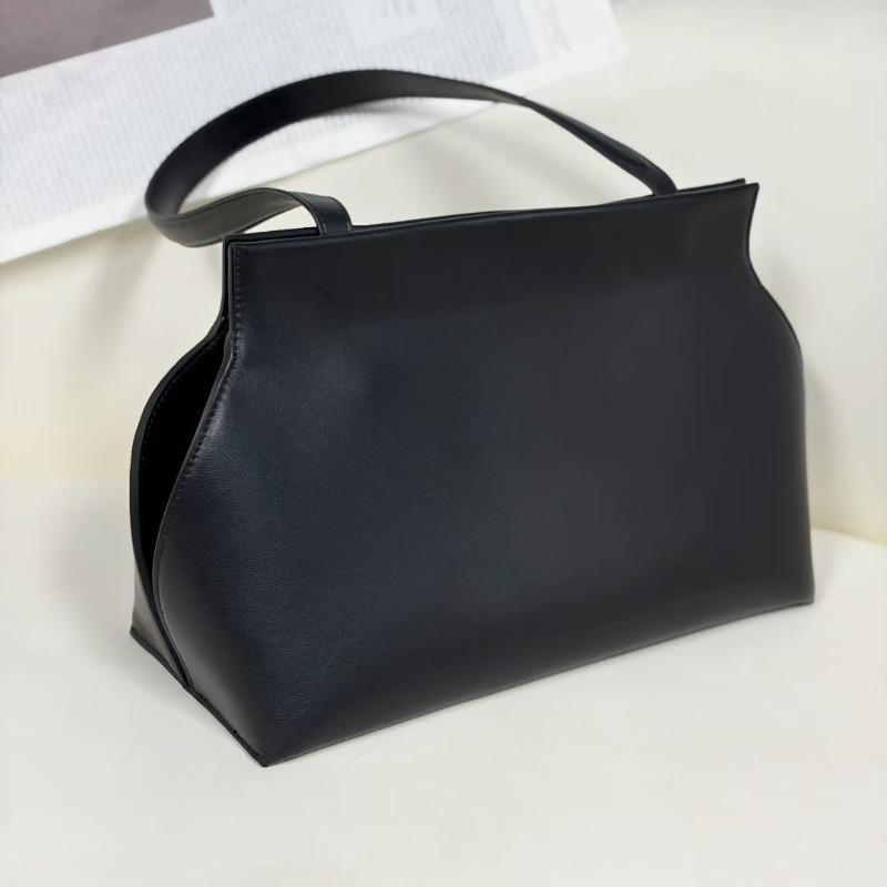 Leather Magnetic Buckle Shoulder Bag Premium Sense Large Capacity Cowhide Tote Bag Commuter Underarm Handheld