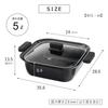 Takeda Corporation Tabletop PotCooker - IH Compatible, Black, 35.6 X 28.6 X 13.5 Cm, 24 Cm Rectangular Tabletop Pot (IHKT-24)