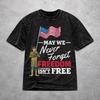 May We Never Forget Freedom Isnt Free Shirt Washed Style For Men Women Pure Cotton Tshirts Tee Tops