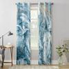 2Panels Modern Abstract Blue Golden Marble Living Room Bedroom Curtain Decor 3D Digital Printing Living Room Curtain