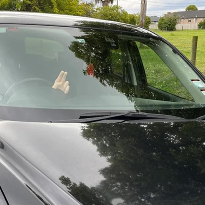 La Mano Ondeggiante Pigra a 2 Dita per Decorazioni Cruscotto Auto Mano Ondeggiante Interno Auto 4,53"×4,33" per la Maggior Parte delle Auto