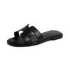 Slippers Women's Outer Wear  New Summer Fashion Versatile Flat Bottom One-word Beach Travel Sandals