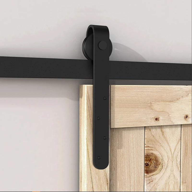 Sliding Barn Door Hardware Kits Top Mounted Hanging Rail Hanger Track Steel Closet Door Roller Rail For Single Door-A