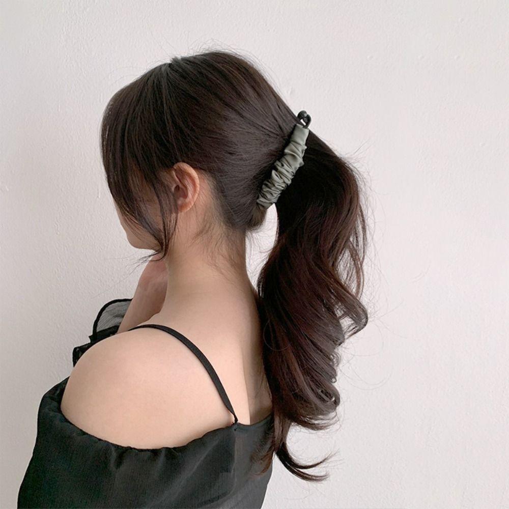Hairpin Vertical Clip Leopard Print Bowknot Hair Clip Elegant Cloth Banana Clip Women