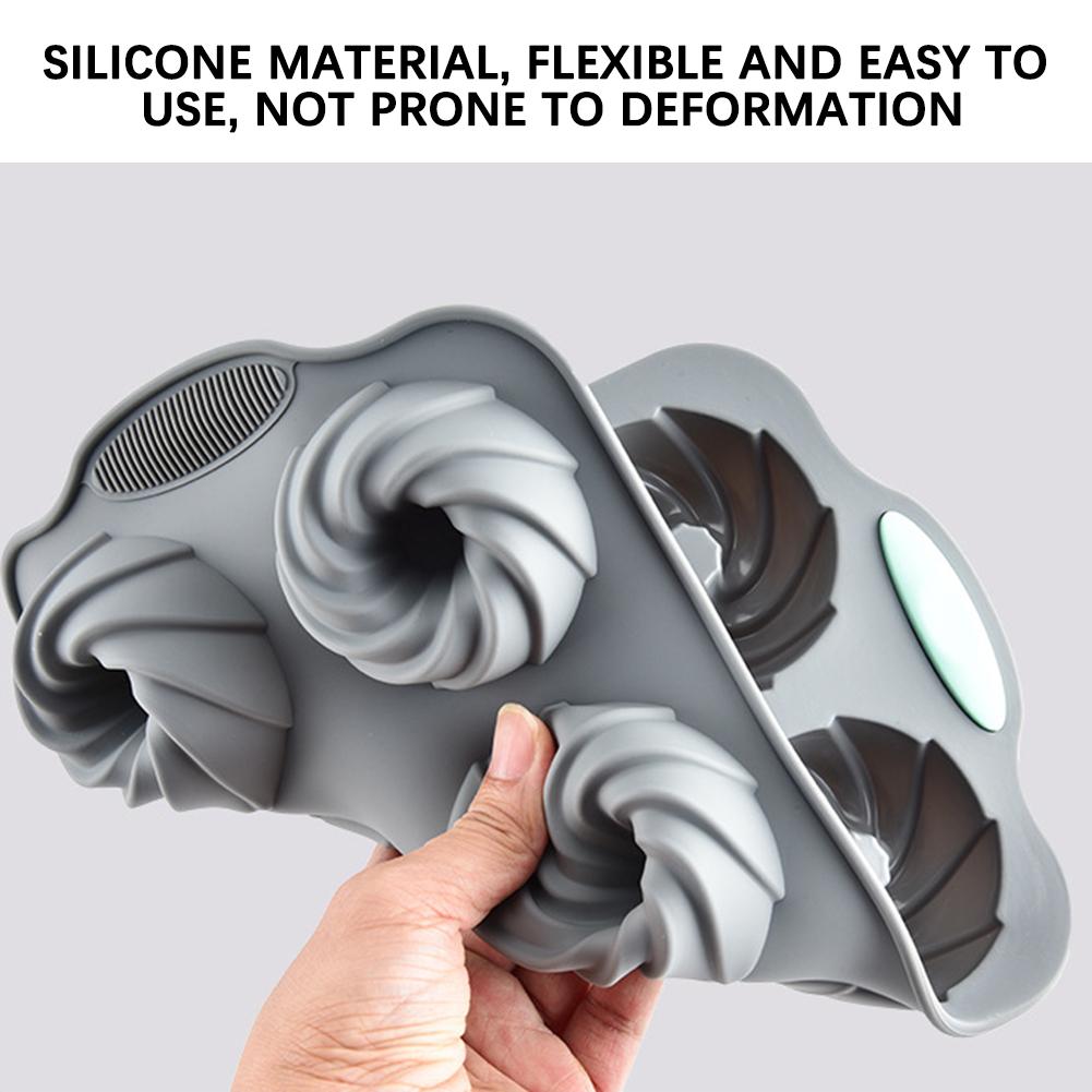 6 Cavity Silicone Cake Mold,Chocolate-Cookie Donut Dessert Mold,Food Grade Muffin Pan,Perfect For DIY Cakes,Soaps,Baking Tools