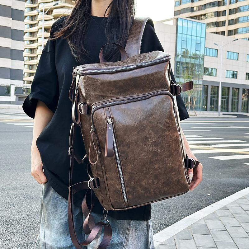 

Ретро простой студенческий компьютерный рюкзак для пары, легкий, многоцелевой, дорожный, большой вместимости коричневый