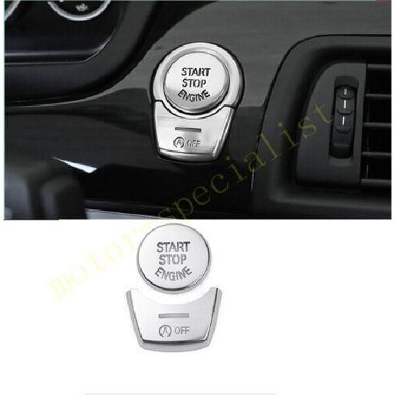 Silver 2PCS Engine Start Stop Button Cover For BMW 7 Series G11 G12 2016-2022
