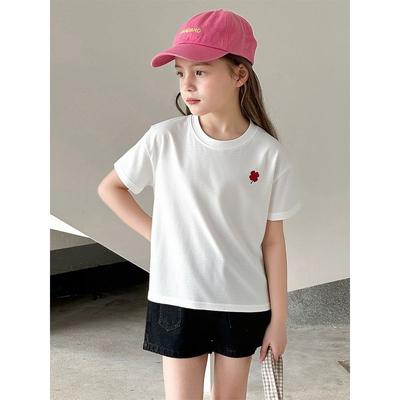 Summer Children's Pure Cotton Short-Sleeve T-Shirt for Older Kids 2026 Boys and Girls Stylish Loose-Fitting Clothing Parent-Child Outfits