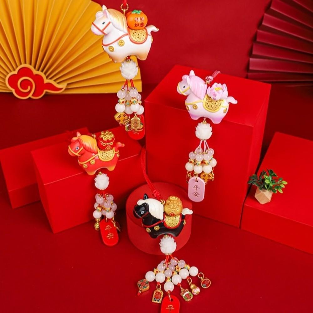 Traditional Spring Festival Car Hanging Pendant Tang Horse Rearview Mirror Decor  Year of Horse