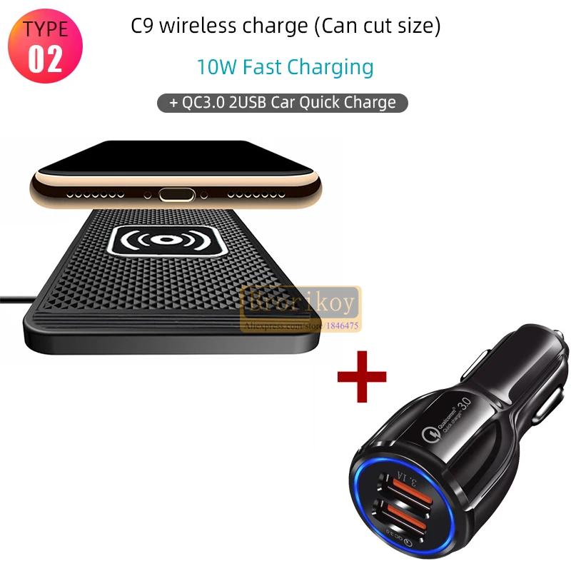 15W Wireless Car Phone Charger Fast Charging Pad Mat For iPhone 12 13 14 15 Pro XS Max Samsung Xiaomi  Smartphone Charger