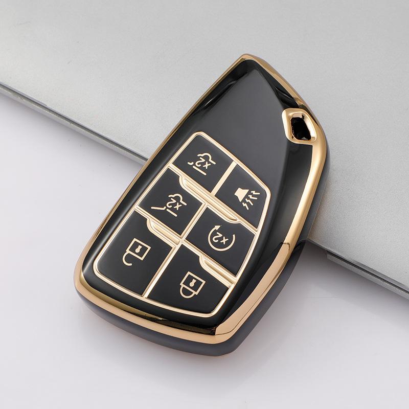 TPU Soft Car Key Cover for GMC Buick 6 Buttons Car Key case Pouch Accessory Key Bag