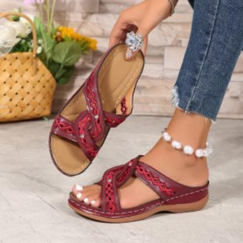 Large size women's shoes summer new retro women's sandals fish mouth casual women's cool slippers