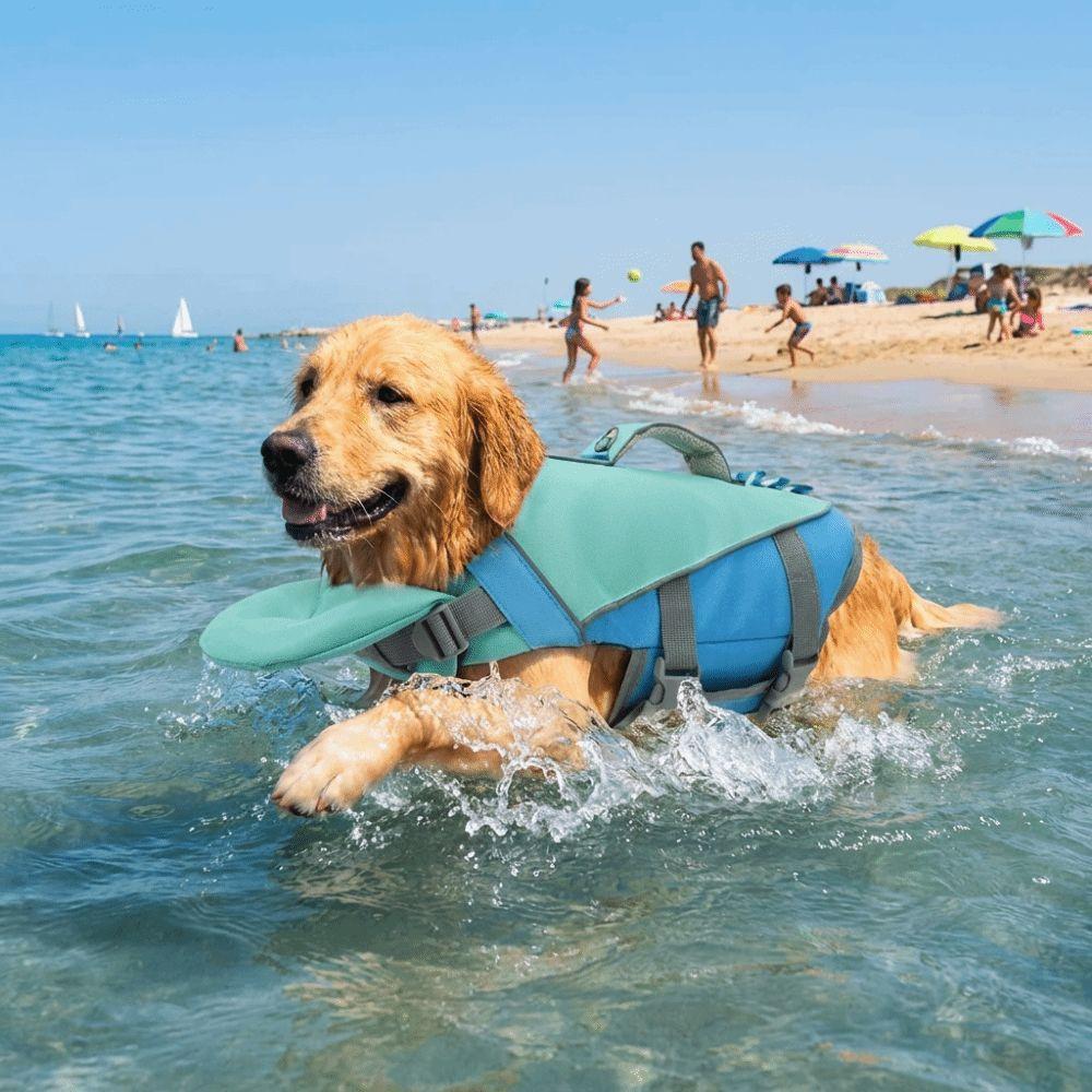 Adjustable Dog Life Jacket Reflective Stripes Safety Vest Pet Buoyancy Suit Pool Use