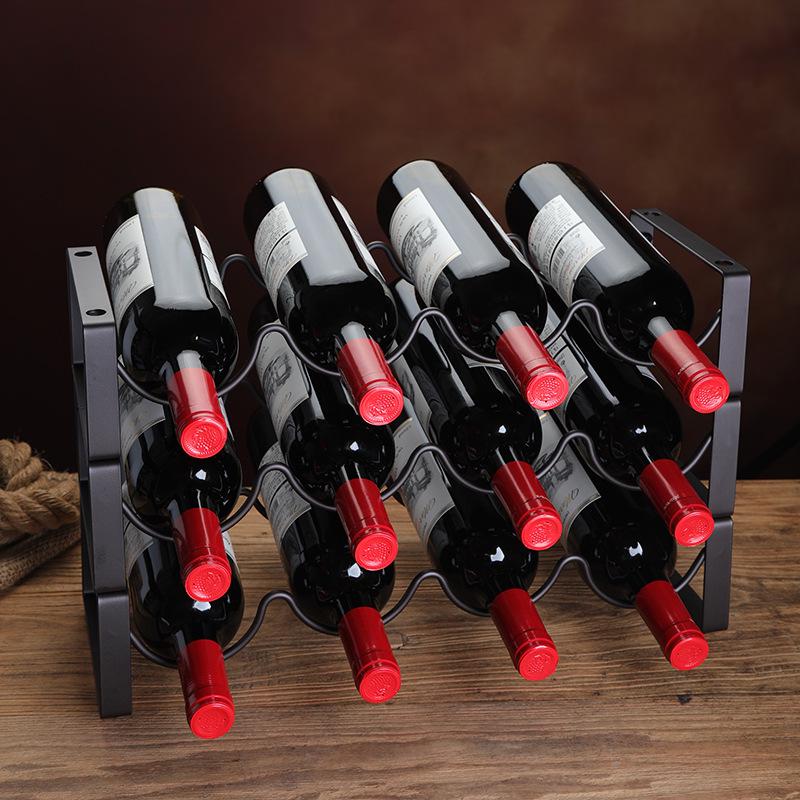 Stackable Iron Wine Rack - Modern Creative Display for Multiple Bottles