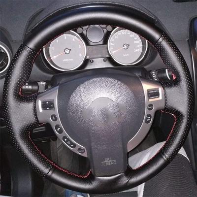 Custom Steering Wheel Cover For Nissan Qashqai J10 X-TRAIL T31 NV200 Rogue 2008-2012 Leather Braid For Steering Wheel DIY