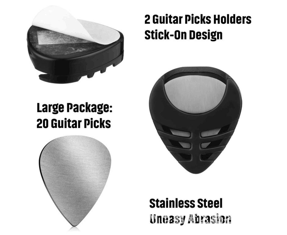 Ocelový trsátko na kytaru 0,3 mm - Heavy Metal prstové trsátko s pouzdrem