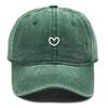 Little Heart Print Snapback Sun Hat Washed Retro Man Cap Adjustable Baseball Cap Perfect For Daily Wear One Size Fits All