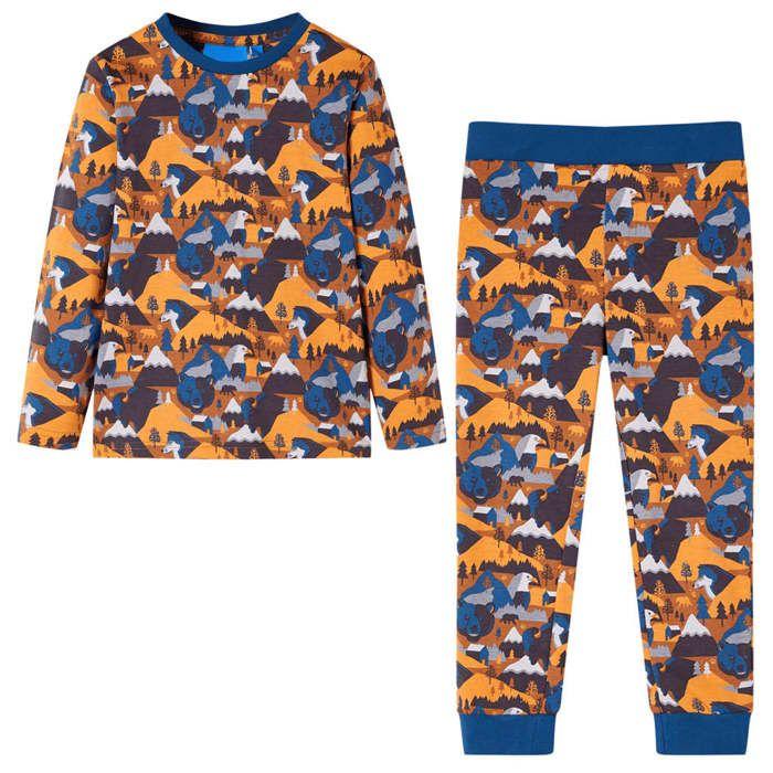 Children's Long-sleeved Pajamas Cognac 92/104/116/128/140