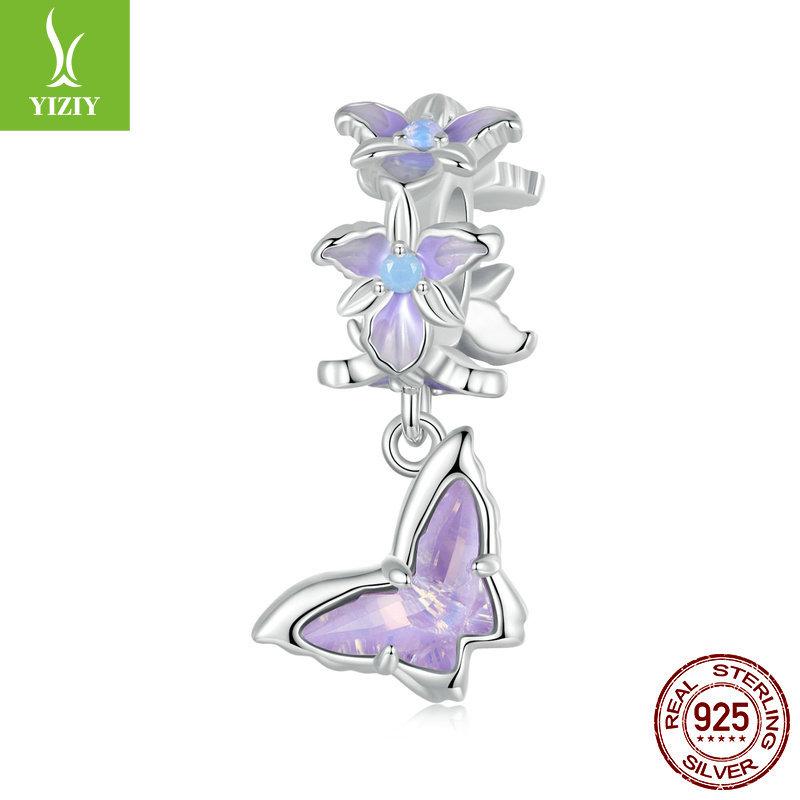 Purple Iris Series Diy Bracelet Beaded, Romantic And Elegant S925 Sterling Silver Pendant Accessories