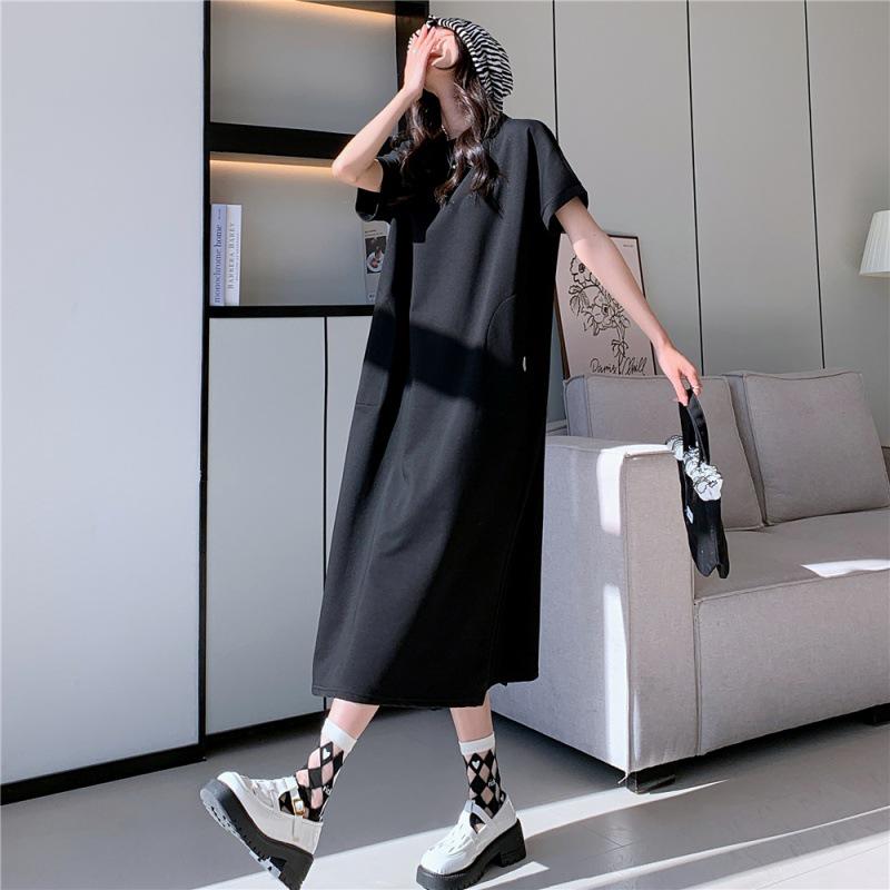 2024 Spring/Summer Plus Size Women's Embroidered Loose Cotton Dress