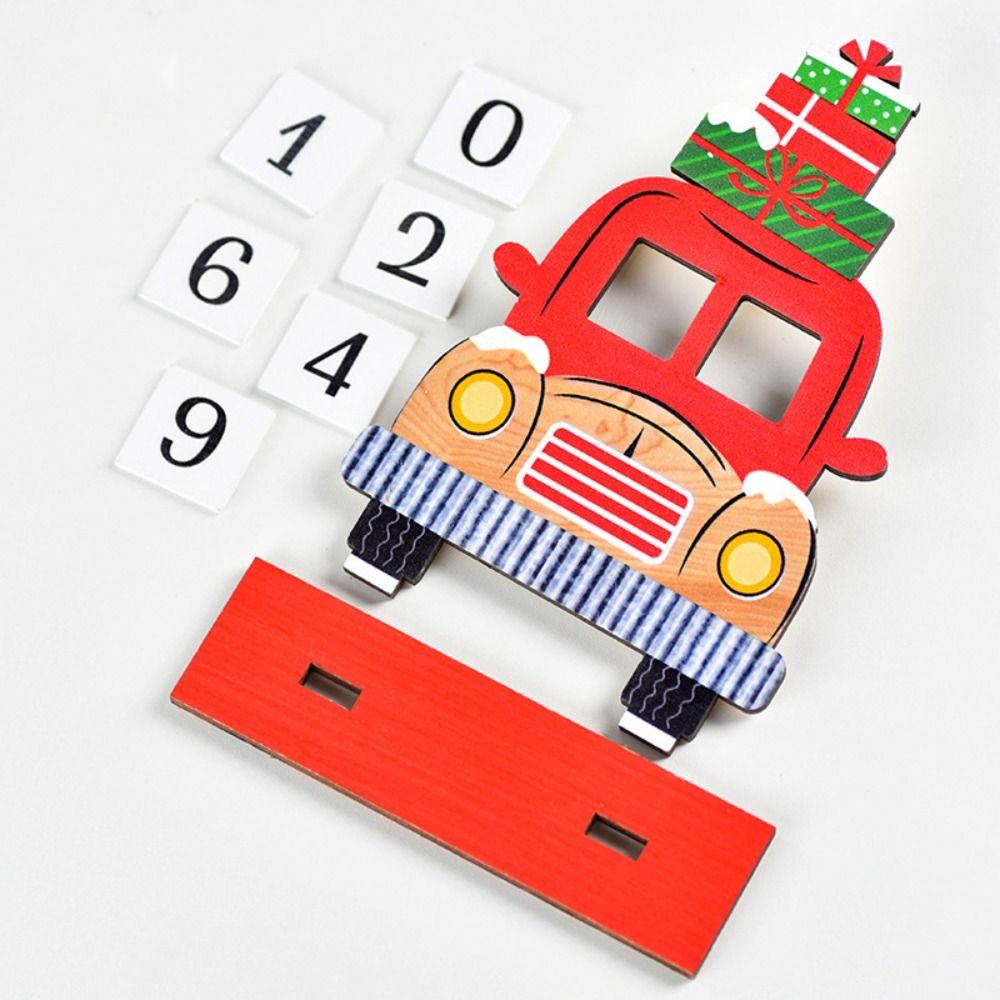 Santa Claus Santa Calendar Ornaments Wooden Car Wooden Ornament Christmas Advent Calendar  Home