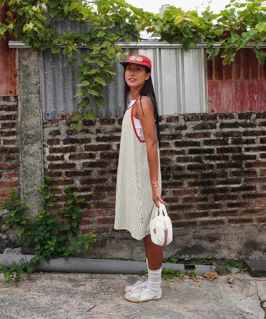 Minasu Menasoo Summer Stripe Terry Strap Onepiece_Gray