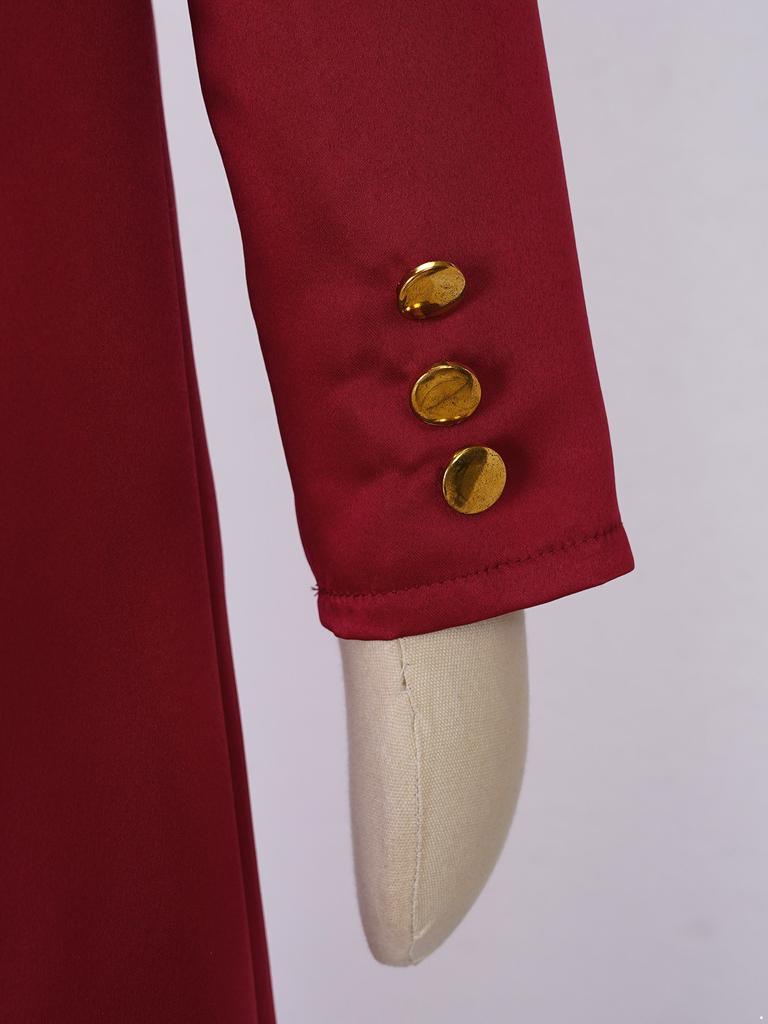 Boys Girls Steampunk Tailcoat Victorian Jacket Retro Gold Buttons Fake Two Piece Renaissance Costume Set