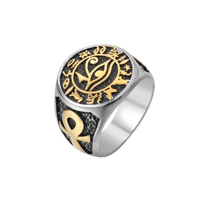 2026 Personalized Vintage Egyptian Pharaoh's Eye Anubis Death Cross Ring