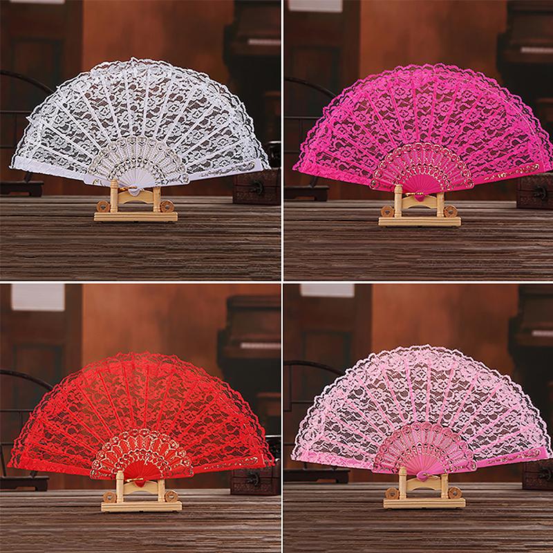 Ladies Folding Lace Hand Fan Wholesale Personalized Fans Of Old Wedding Decor For Home Decoration Ornament Dance Accessories