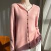 Sweaters Coat Cardigan for Women Winter HoodedThickened Solid Color Loose Long Sleeve Knit Sweaters Coat