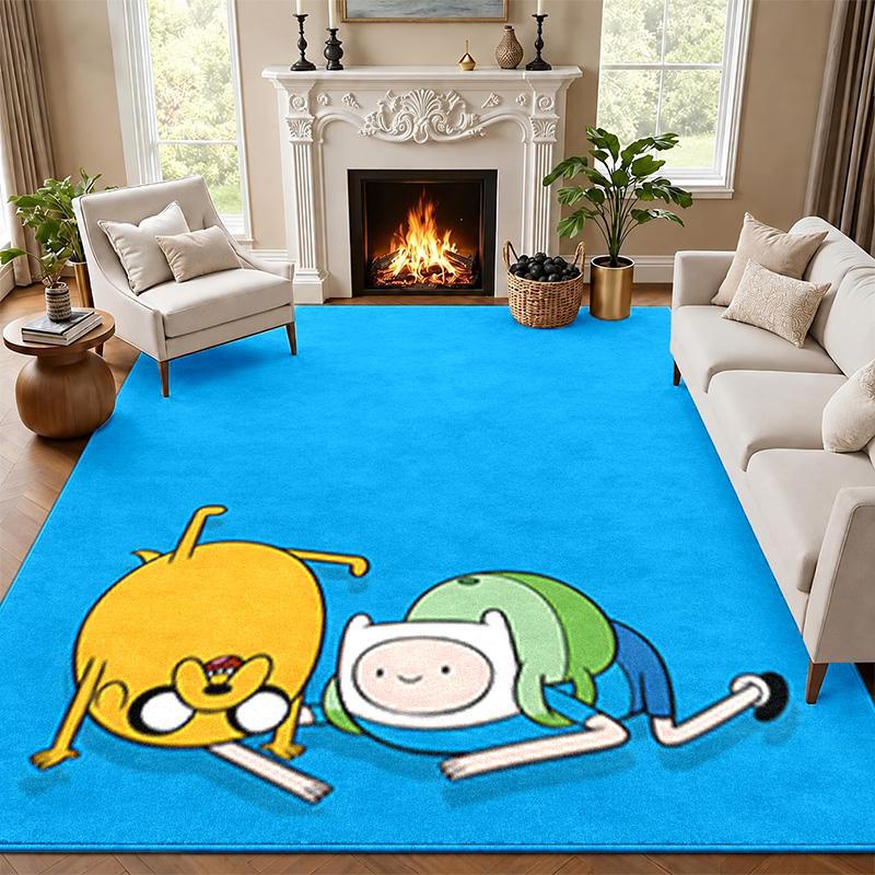 Adventure Time Carpet Door Mat for Living Room or Bedroom Protective Mat Under Chair Office Decoration Christmas Gift Birthday Present