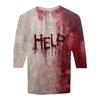Men's Halloween Print Raglan Dralan Three-quarter Sleeve Casual Top