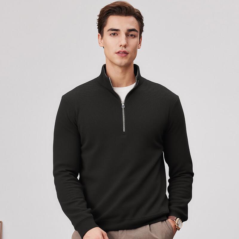 FIRS Men's Modal Blend Mock Neck Quarter-Zip Sweatshirt
