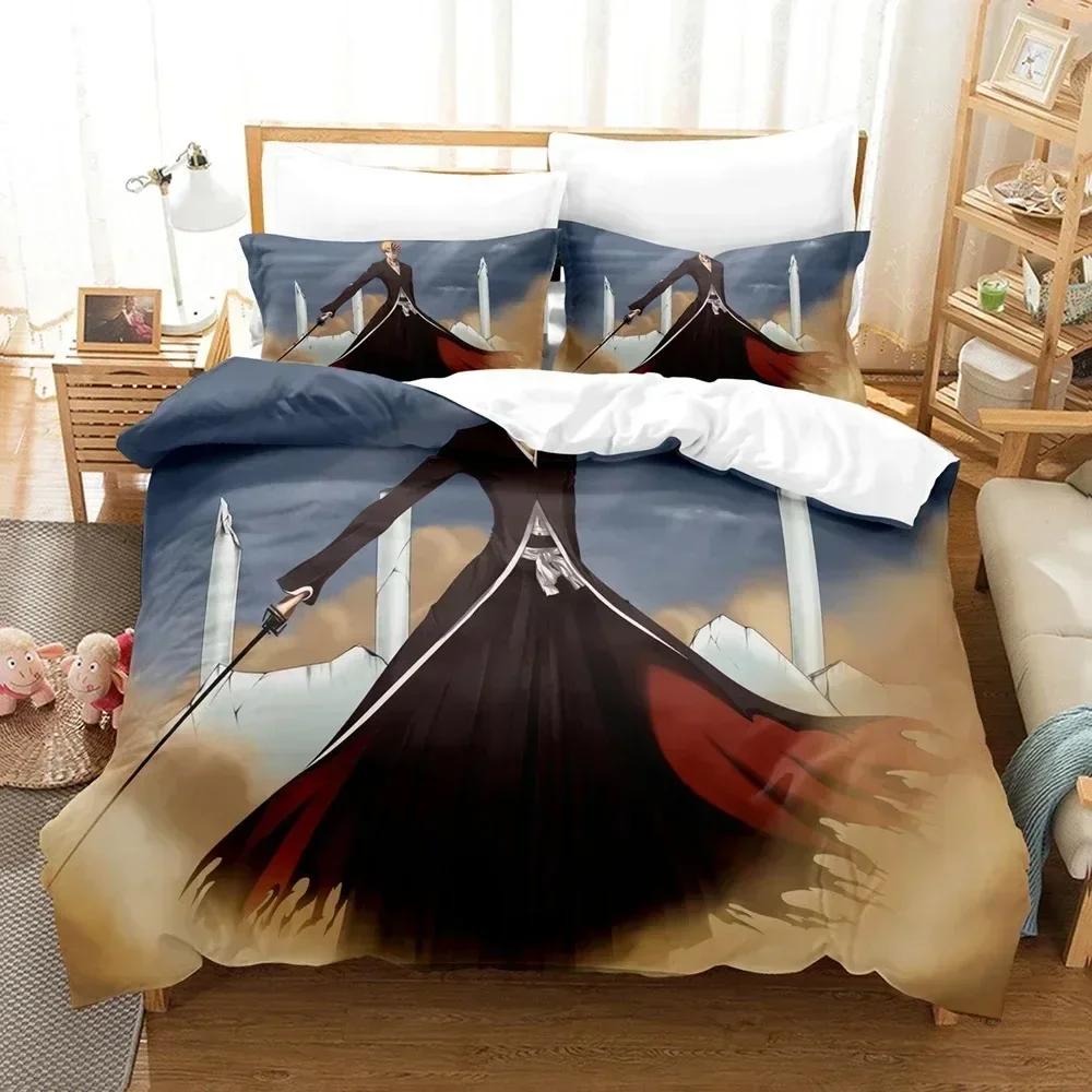 Fashion Anime 3D The Bleach Bedding Set Printed Bed Set With Pillowcase Bed Duvet Cover Soft Queen King Size Bedclothes Home
