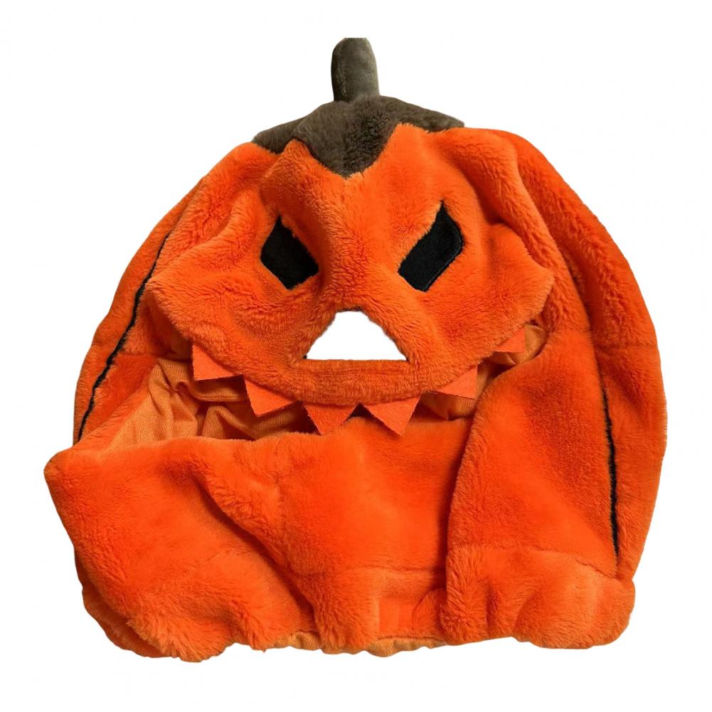 Universal Helmet Cover Plush Pumpkin Motorcycle Helmet Cover for Halloween High Visibility Dustproof Cartoon Head for Motorbike