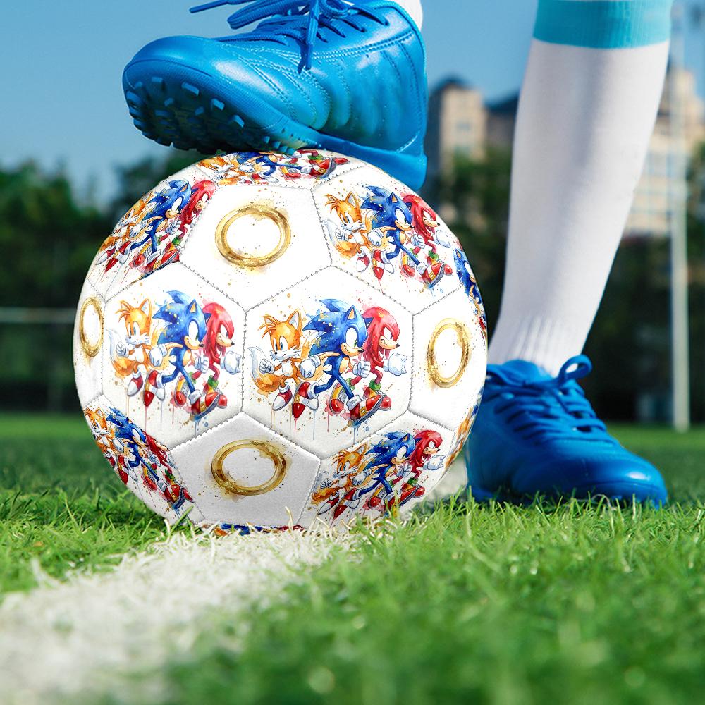 1pc Sonic the Hedgehog Football Soccer Ball Size 5 Indoor Soccer Ball Fashion Colorful  Backyard Game -Great For Sports Fans Gift HE38