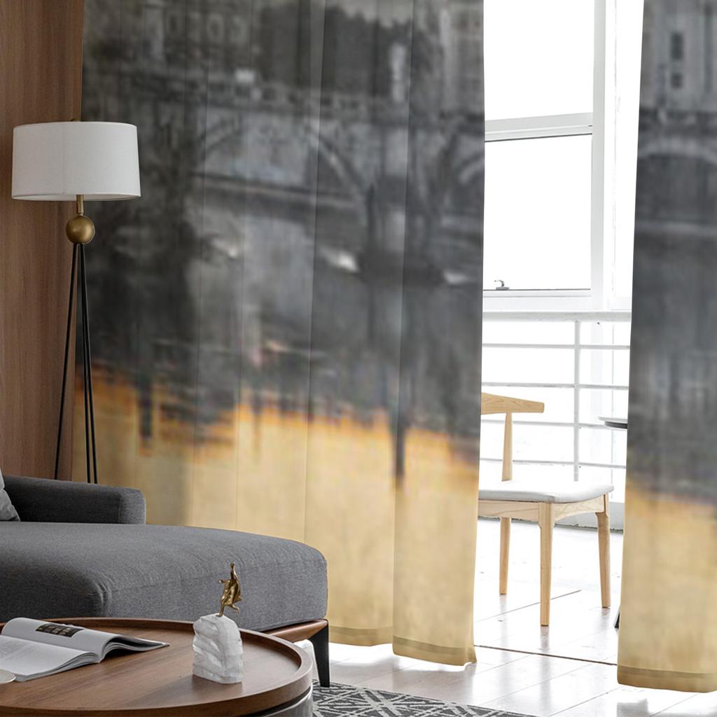 San Pietro Basilica Rome Retro Styled Chiffon Sheer Curtains for Living Room Bedroom Window Curtain Voiles Tulle Cortinas