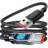 120W Transparent Digital Display Data Cable for Xiaomi, Huawei, Apple, Samsung - Fast Charging & Fully Compatible