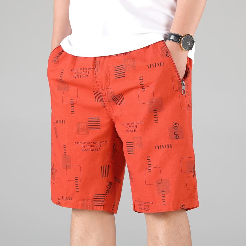 

Youth Men s Casual Printed Bermuda Shorts Trendy Brand Middle-aged Men s Plus Size Shorts 5XL помаранчевий