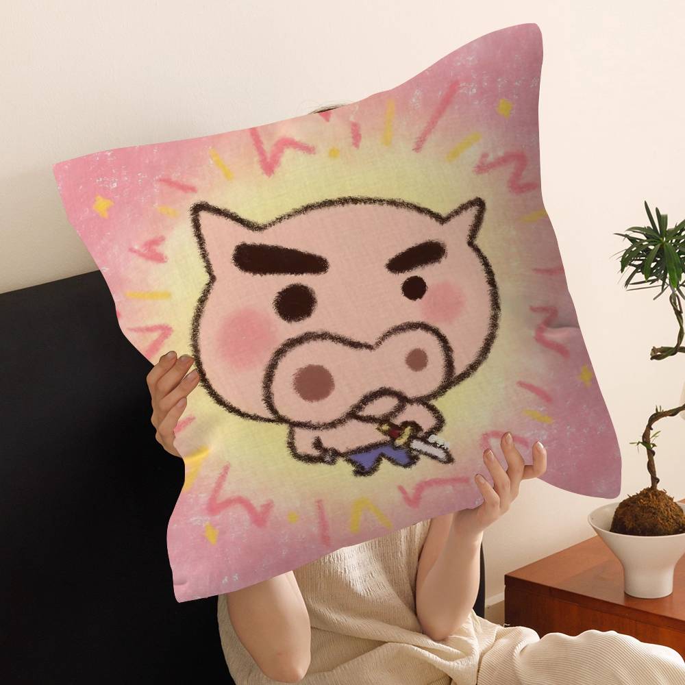 Cartoon Kawaii Anime CCrayon SShinChan Pillow Cover Sofa Cushion Cover Home Room Decoration Children Gift