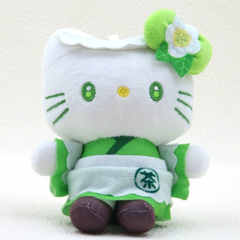 Sanrio Green Hello Kitty Cinnamoroll Melody Kuromi Plush Toy Pendant For Cute Car Ornament And Gift For Kids