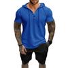 2025 Men's Summer Casual Set: Short Sleeve Henley T-shirt, Hooded Shirt & Shorts