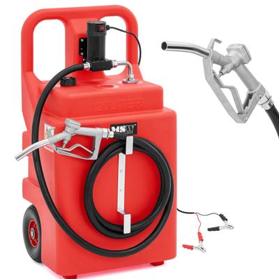 Tragbarer Kraftstofftank mit Elektropumpe und Zapfsäule auf Rädern 37 l/min 120 l