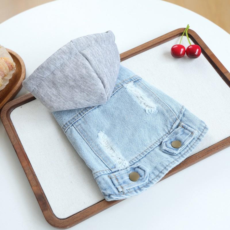 Pet Circle Dog Hoodie Fall Small Breed Puppy Fashion Denim Jacket Casual Wear